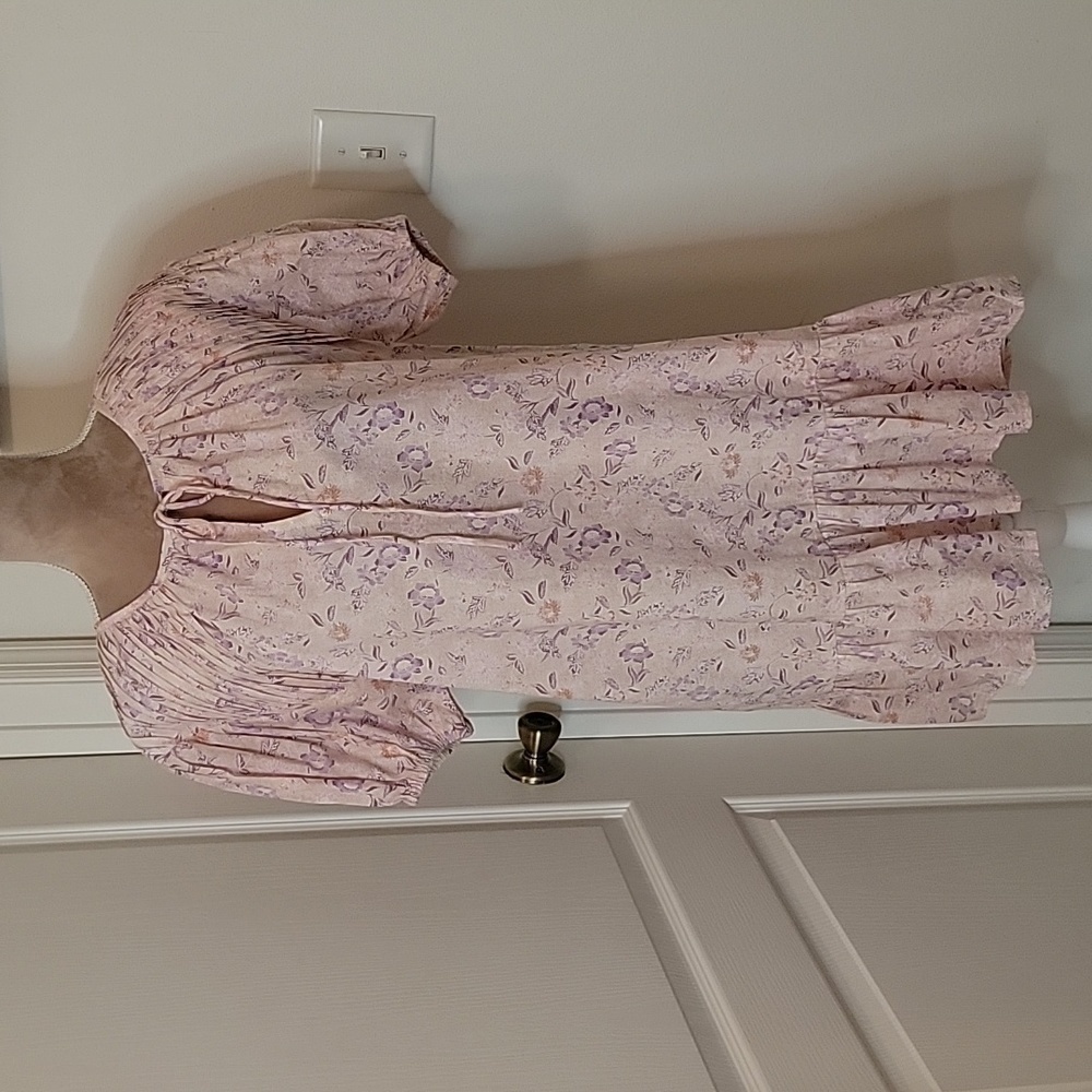 Acacia 100% Organic Cotton Kenna Dress in Dahlia Pattern. Size P, NEW with Tag